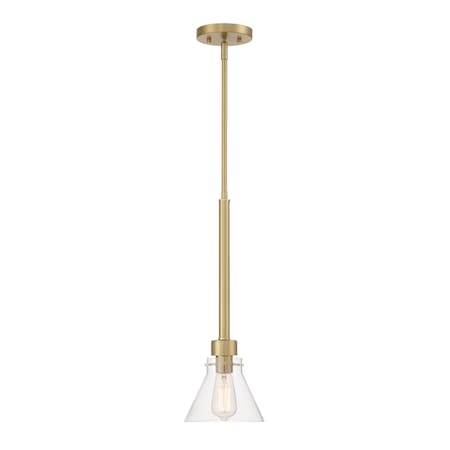 Designers Fountain Willow Creek 60 Watt 1 Light Brushed Gold Pendant with Clear Glass Shade D204M-7P-BG